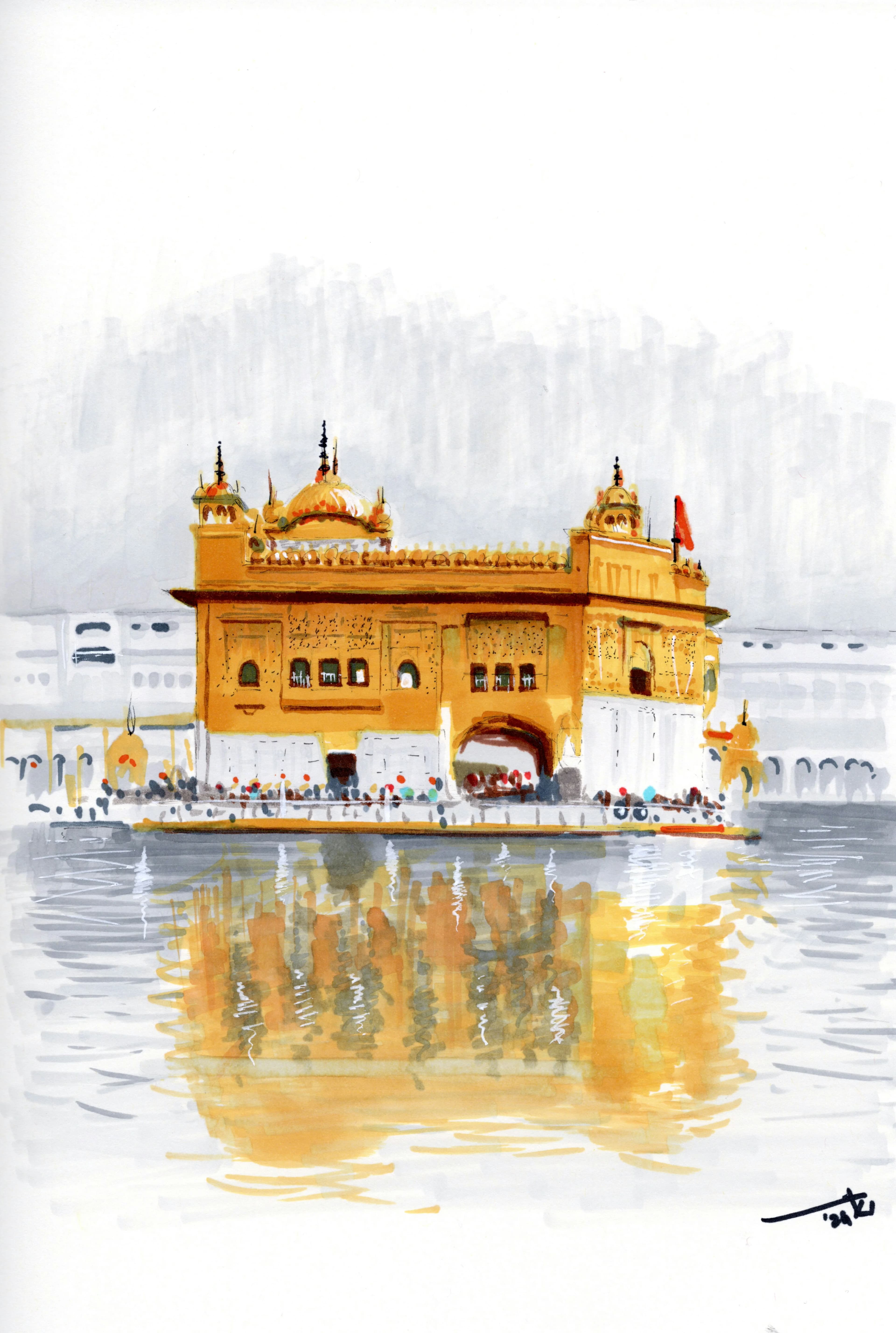 A sketch of The Golden Temple