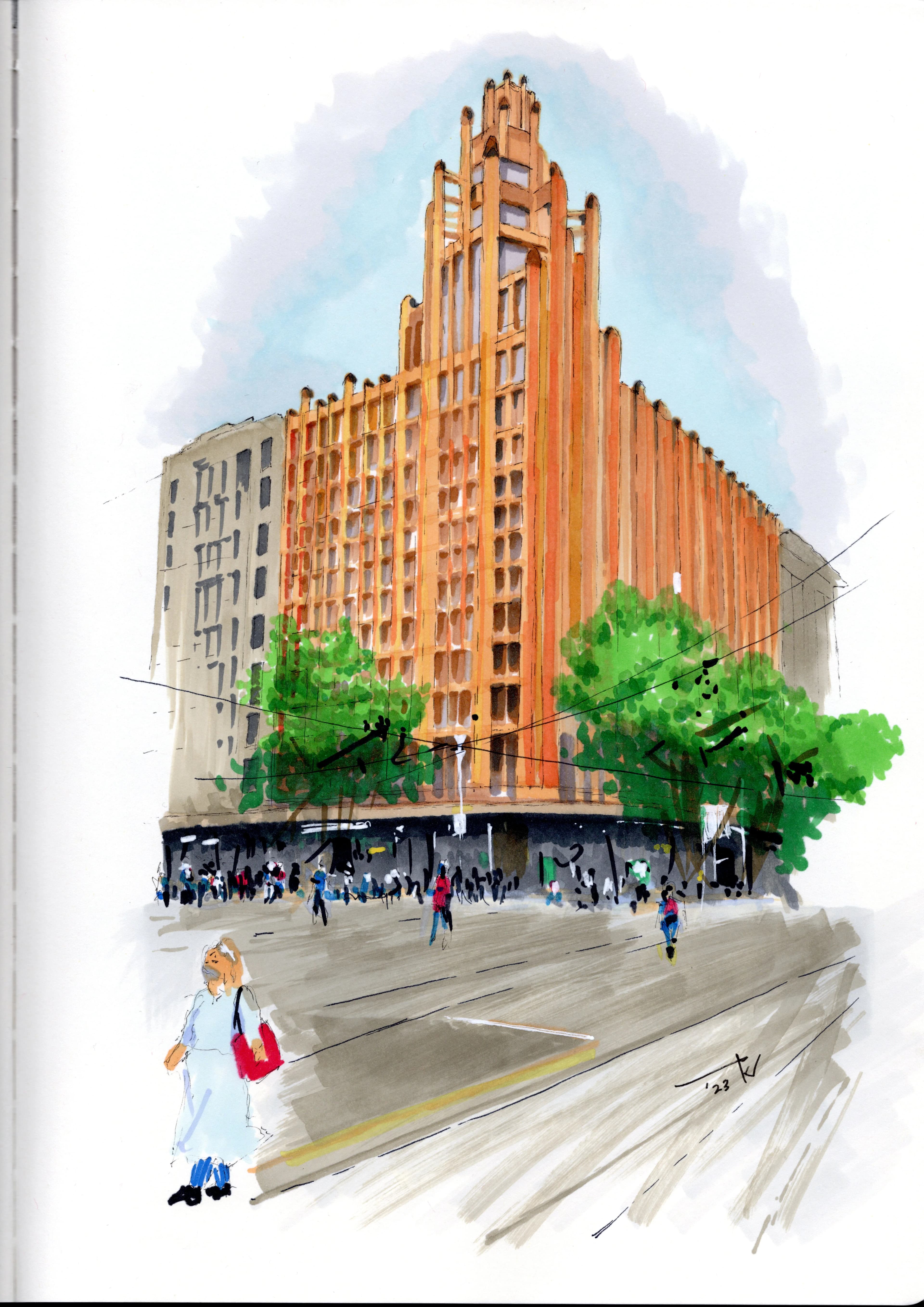 A sketch of Manchester Unity Building