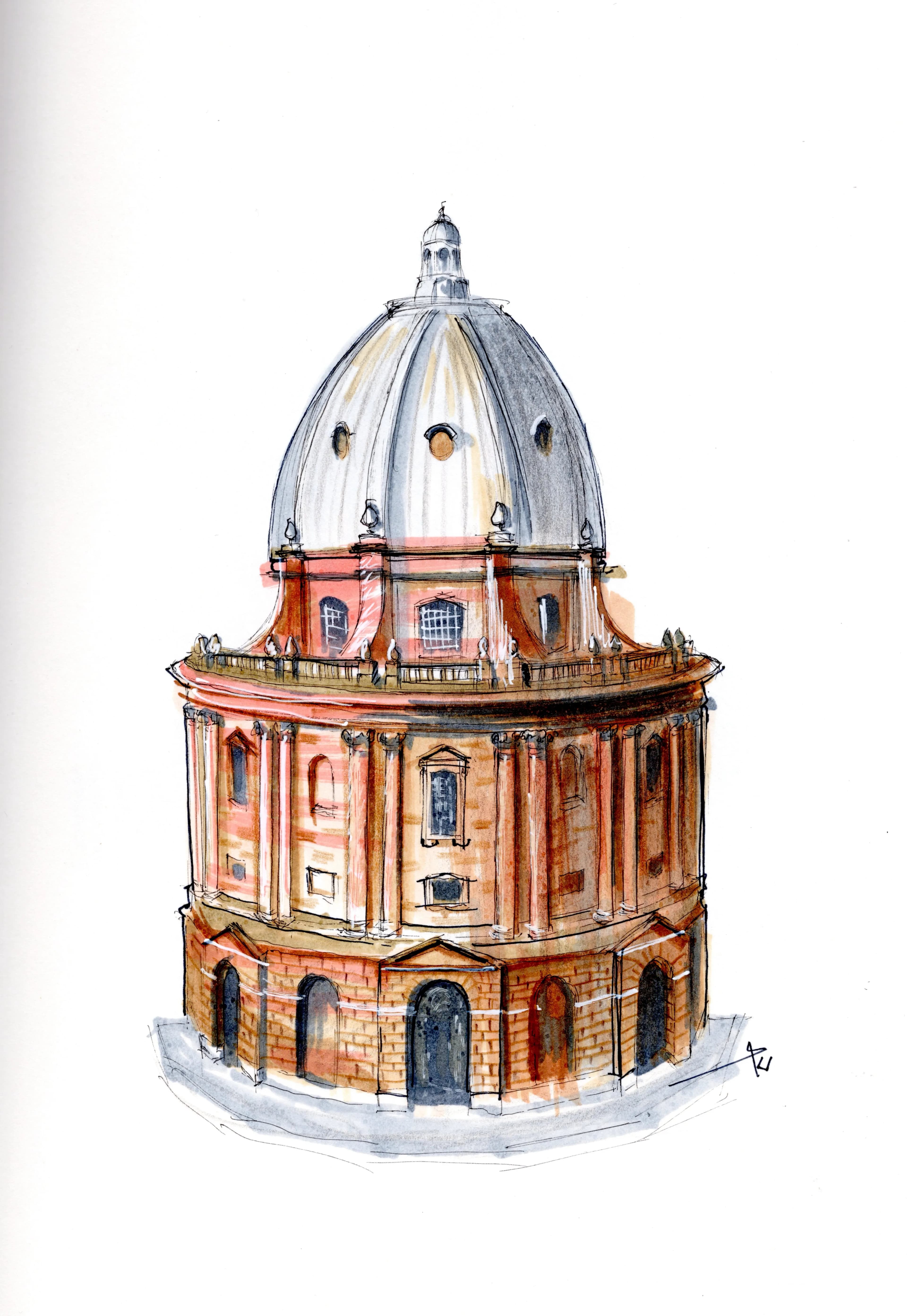 A sketch of Radcliffe Camera, Oxford.